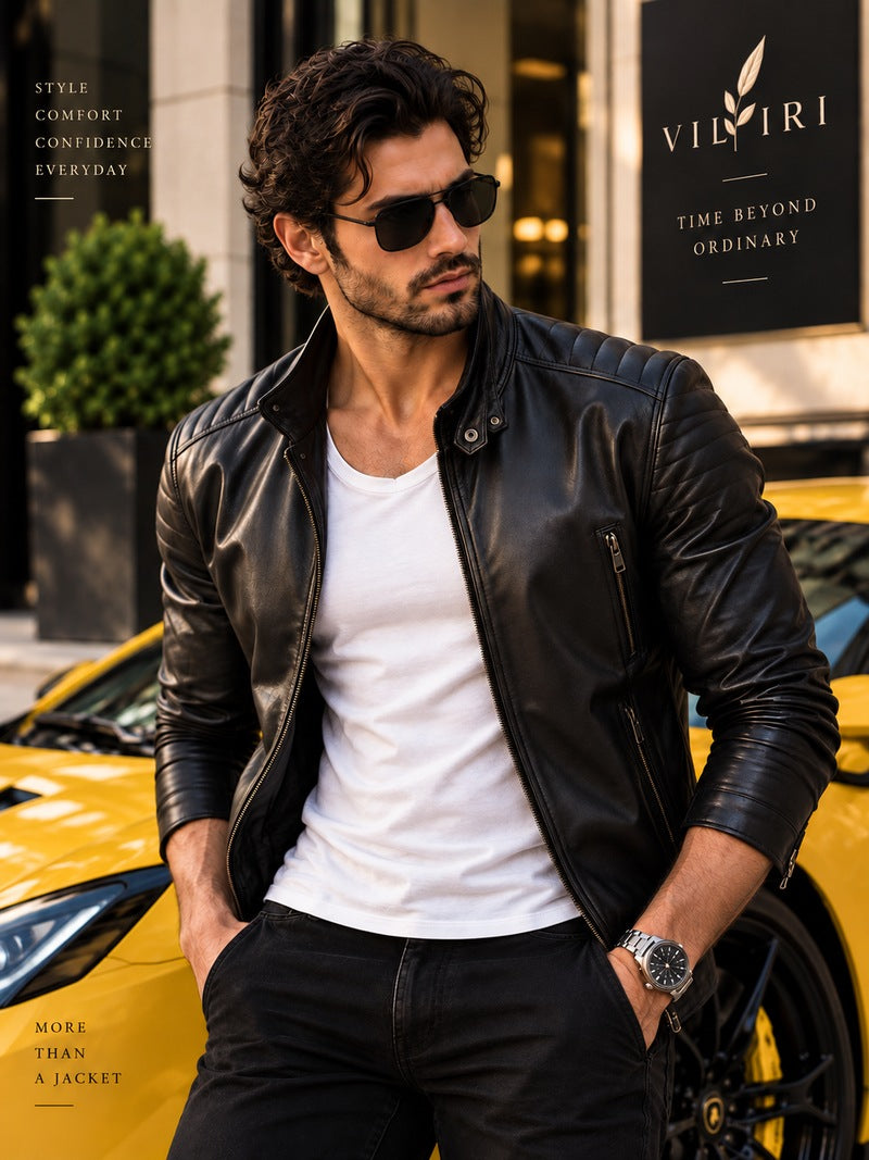 VILVIRI Noir Vanta — Men's Leather Jacket