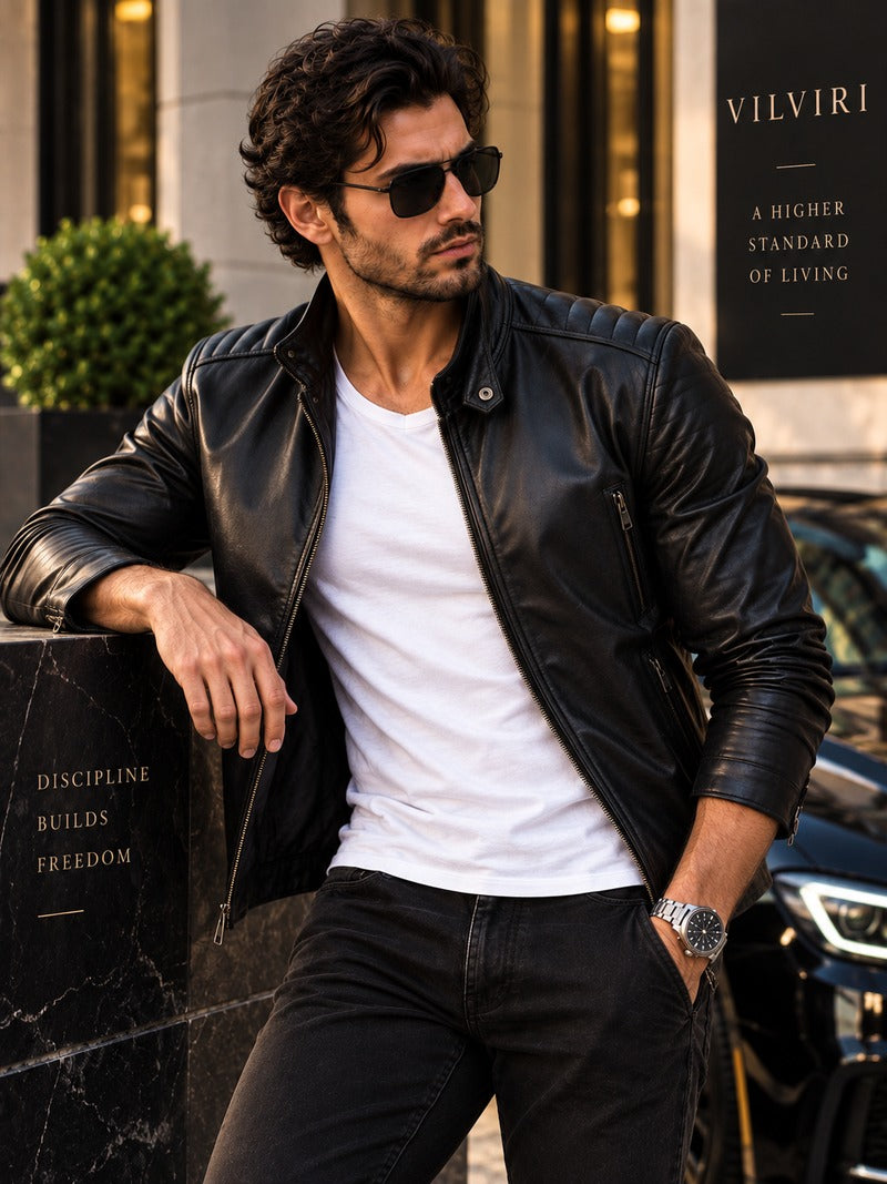 VILVIRI Noir Vanta — Men's Leather Jacket