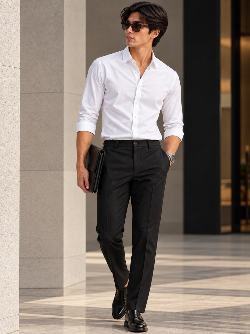 VILVIRI Élan Blanc — Men’s Slim-Cut Formal Shirt
