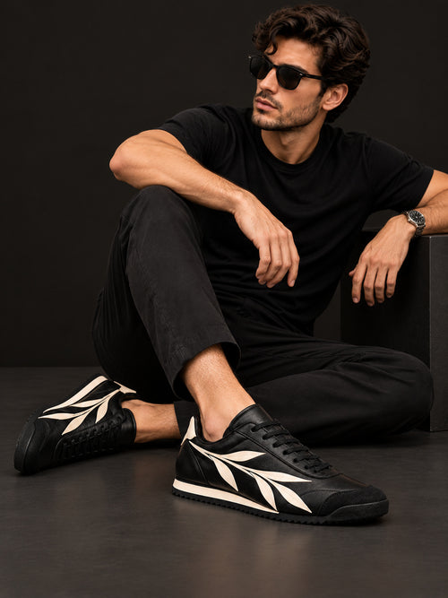 VILVIRI Élan Stride — Men's Retro Leaf Sneakers