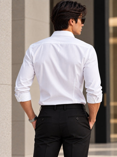 VILVIRI Élan Blanc — Men’s Slim-Cut Formal Shirt