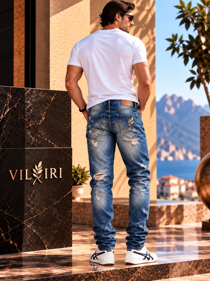 VILVIRI Auren Rift — Men's Distressed Heritage Jeans